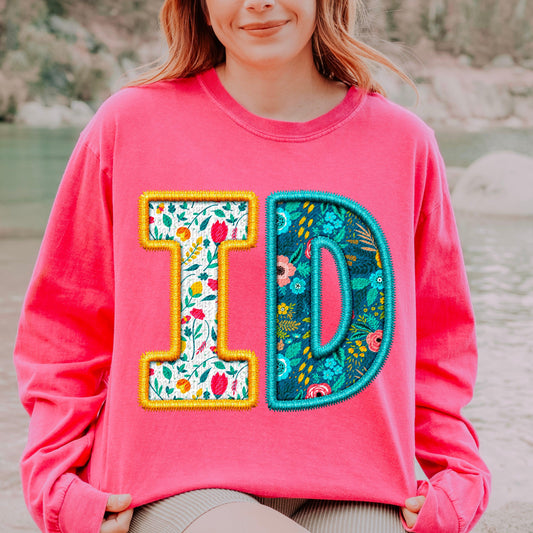 ID Spring Embroidery Faux DTF Transfer