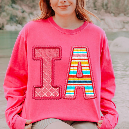 IA Spring Embroidery Faux DTF Transfer