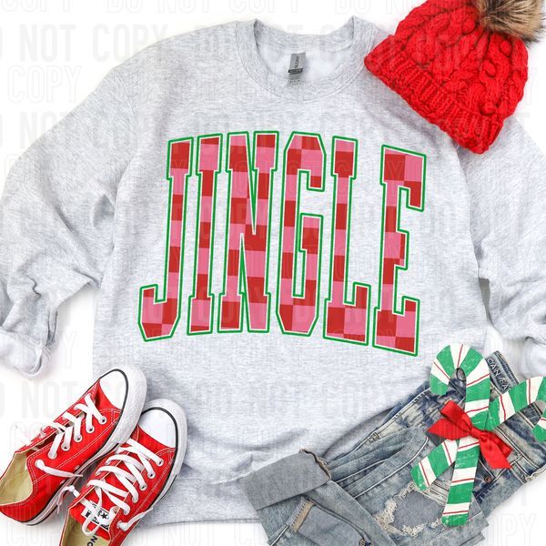 Jingle Checkered Oversized DTF Transfer
