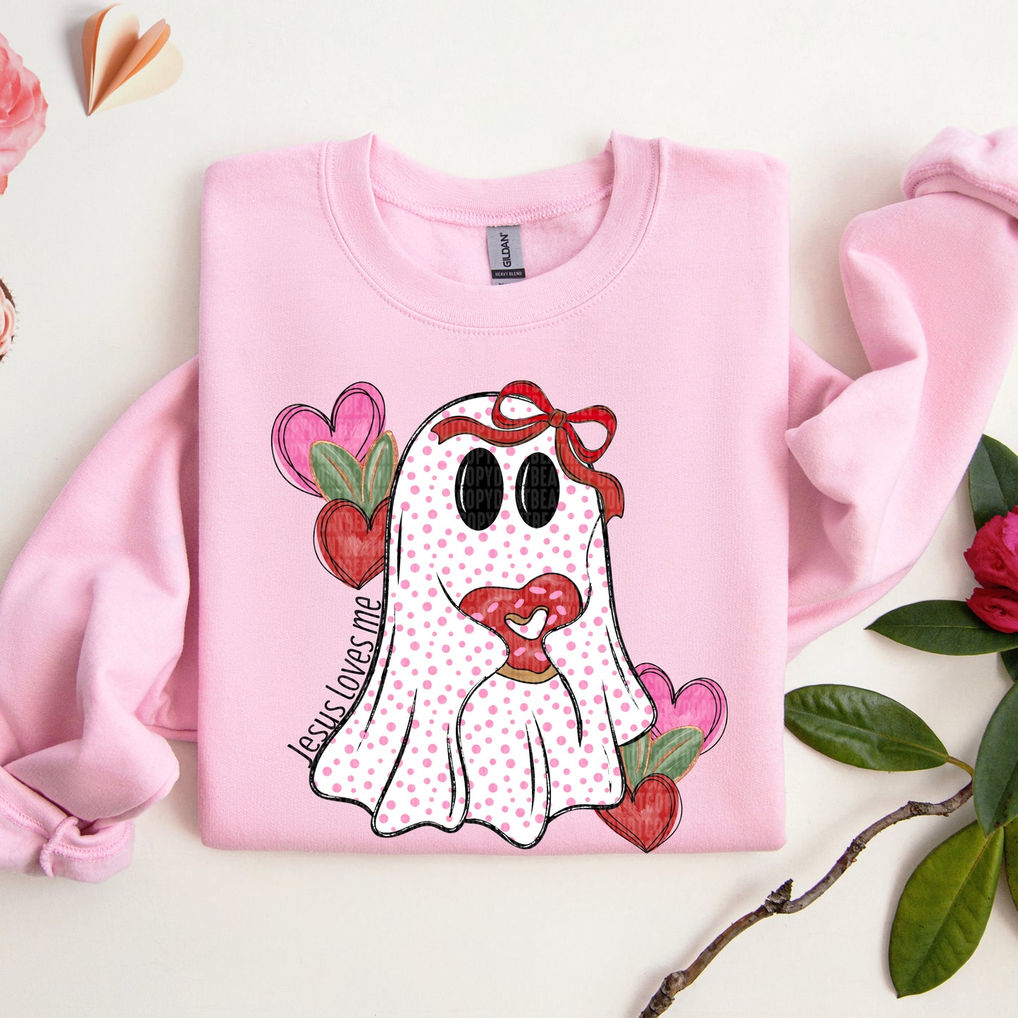 Jesus Loves Me VDAY Ghost DTF Transfer