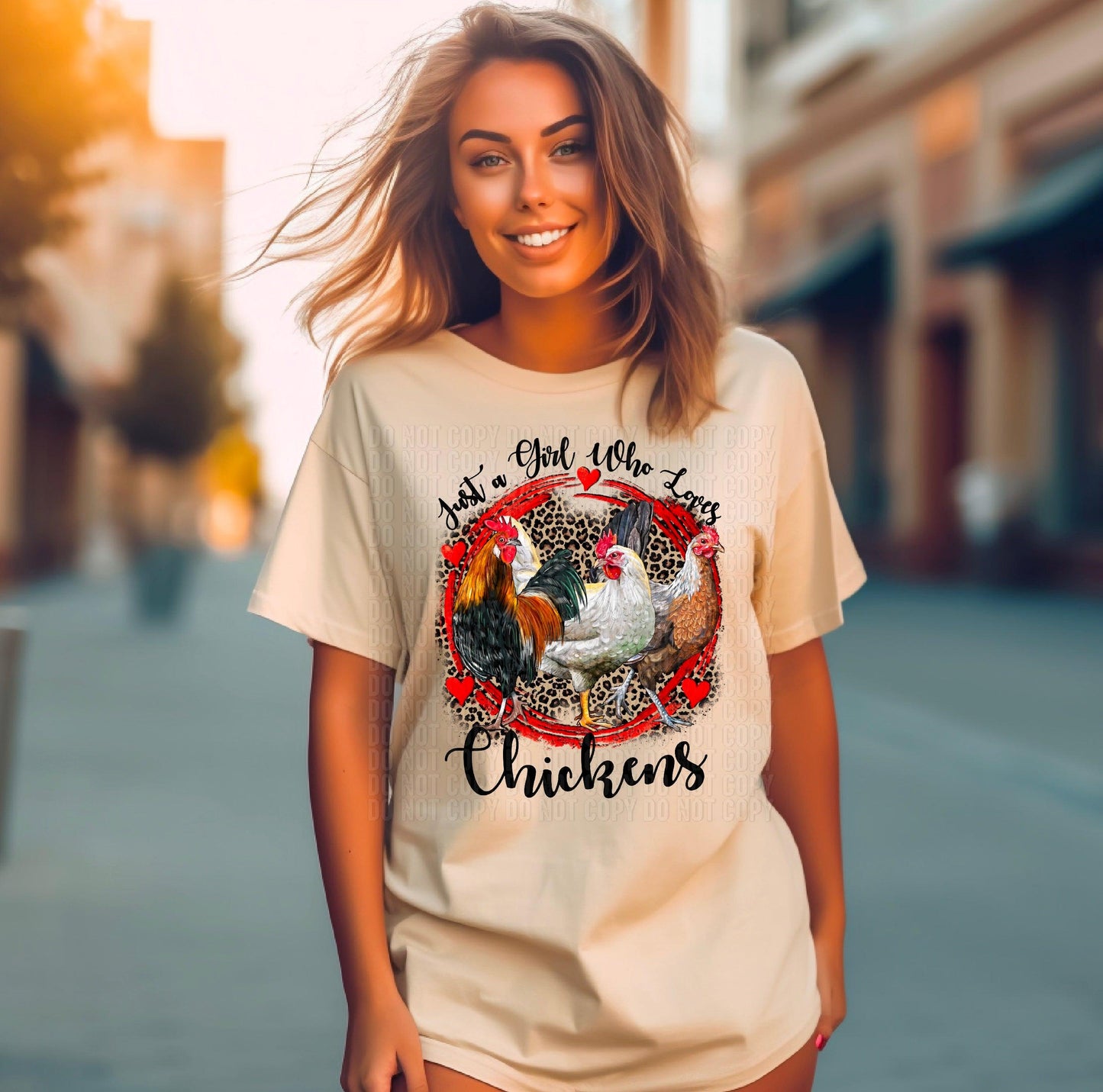 Just A Girl Who Loves Chickens DTF Transfer