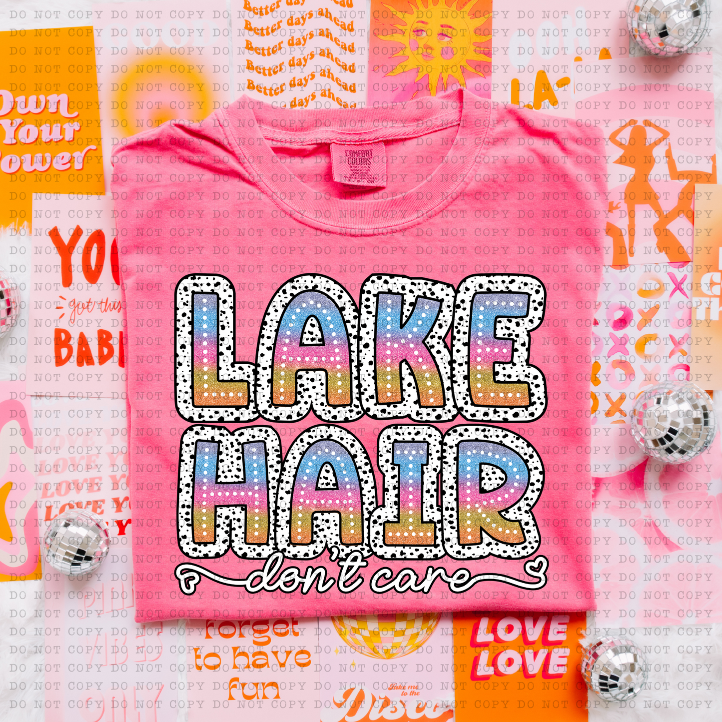 Lake Hair Tie Dye DTF Transfer