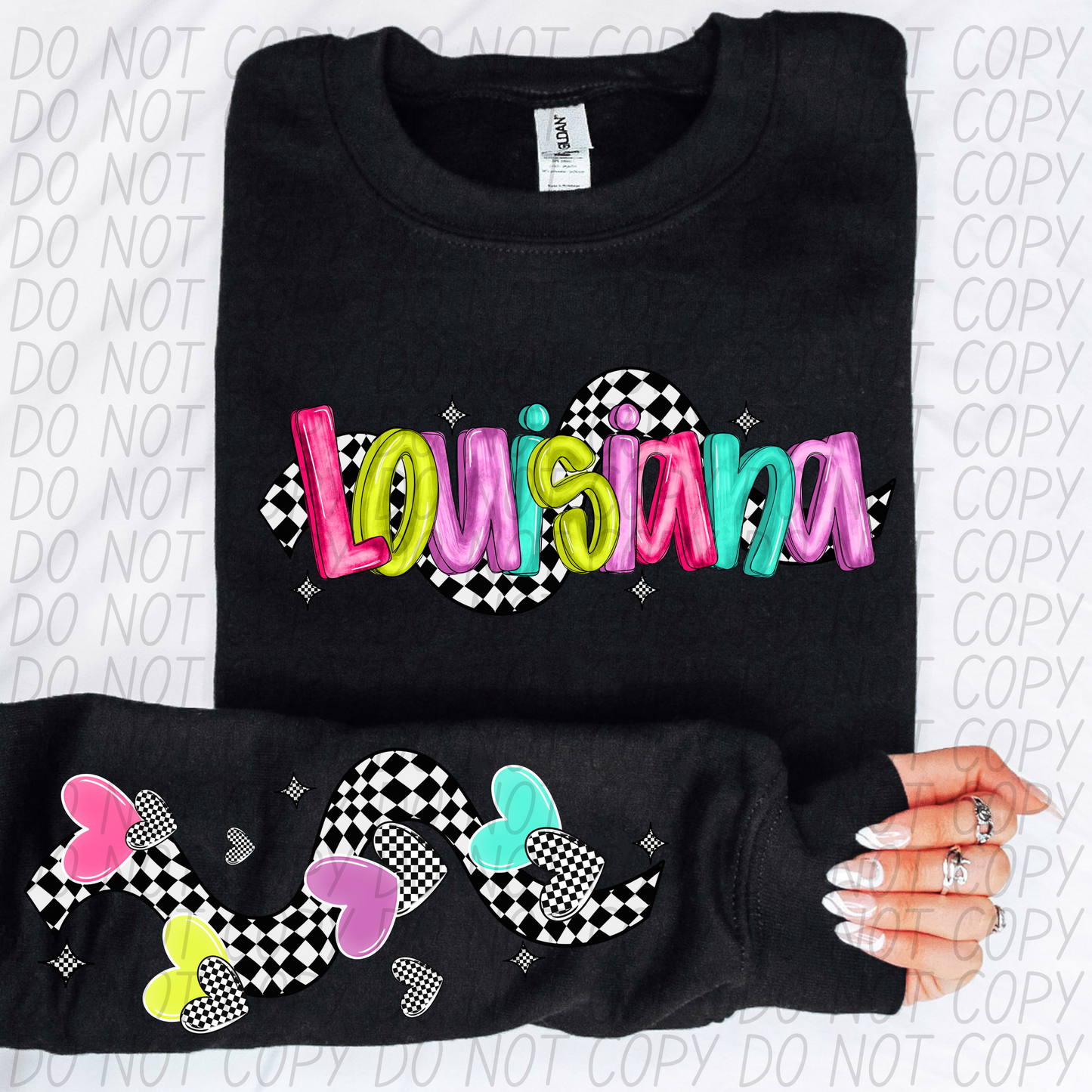 Louisiana Bright Checker State DTF Transfer