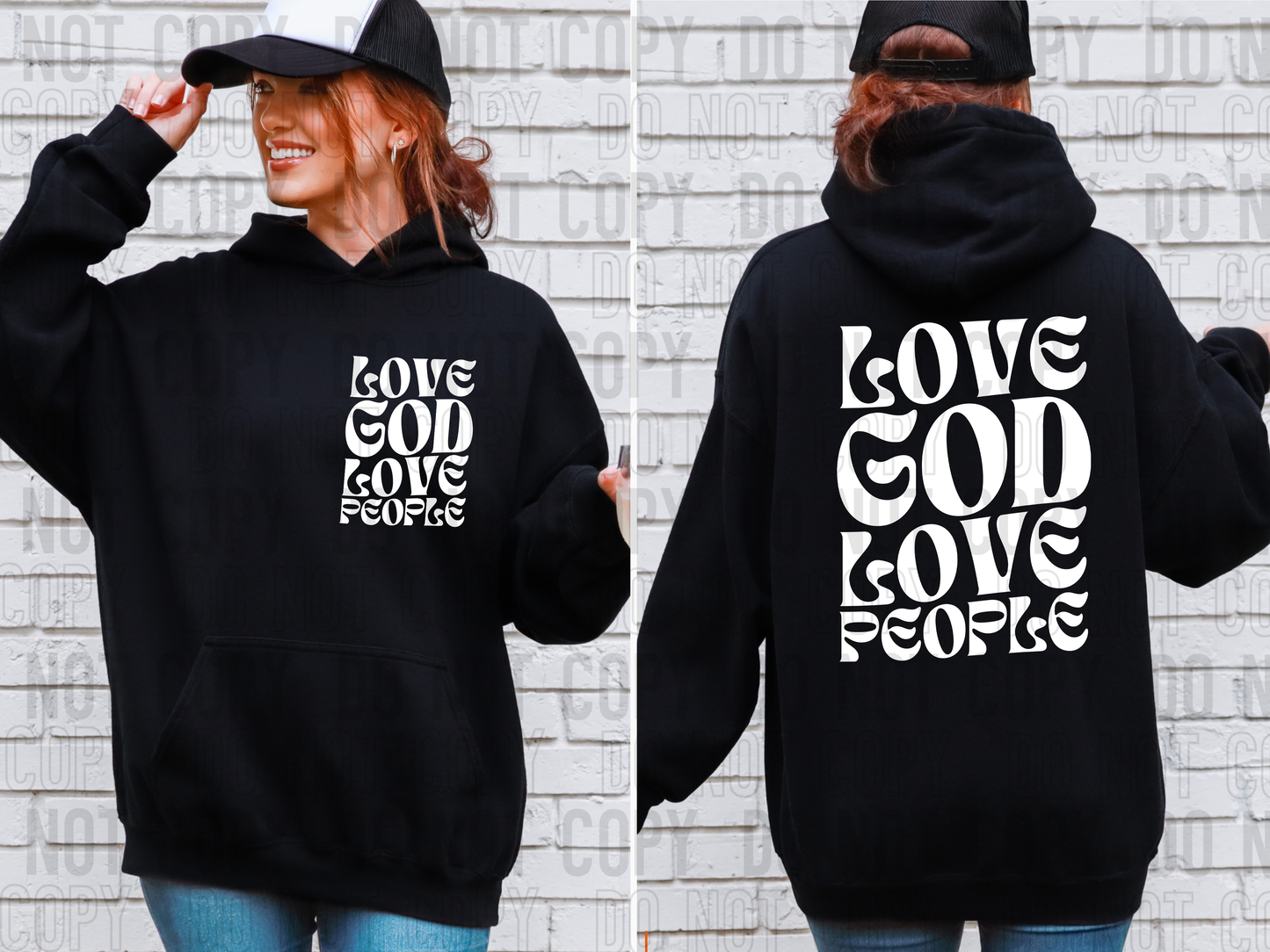 Love God Love People White Front/Back DTF Transfer