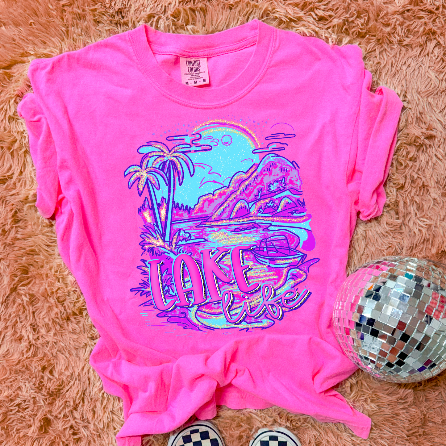 Lake Life Glitter DTF Transfer