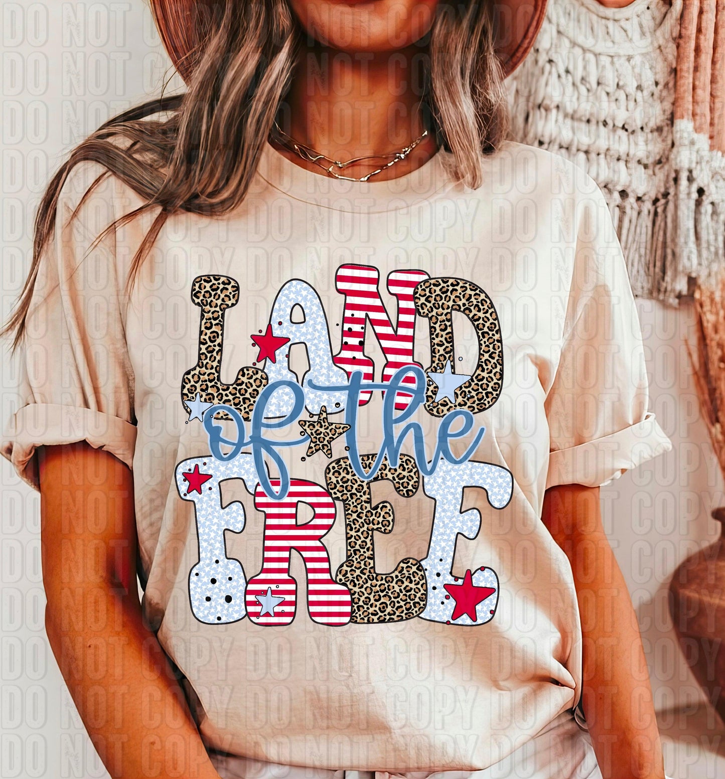 Land Of The Free Doodle DTF Transfer