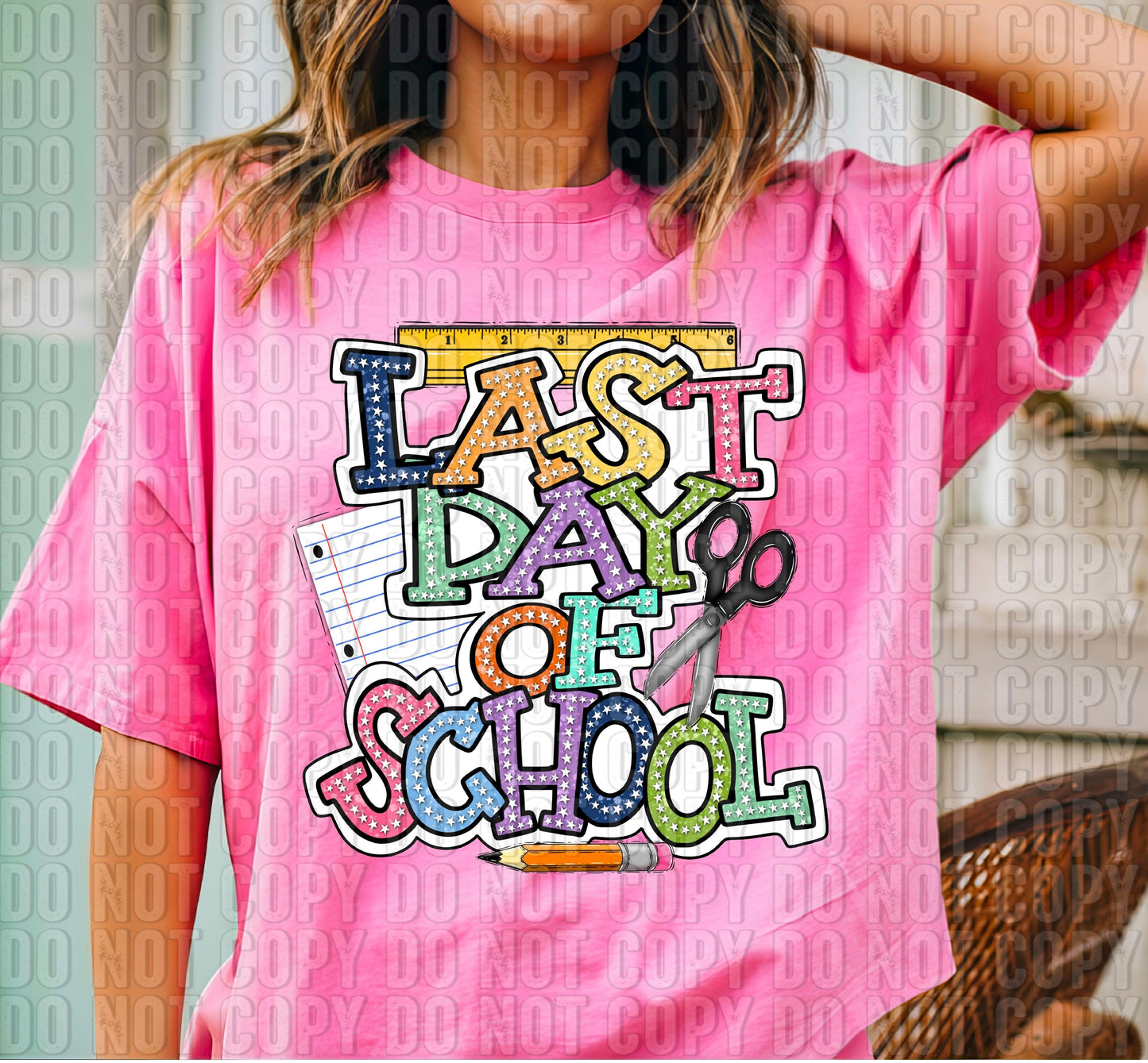 Last Day Of School Starry Lettering DTF Transfer