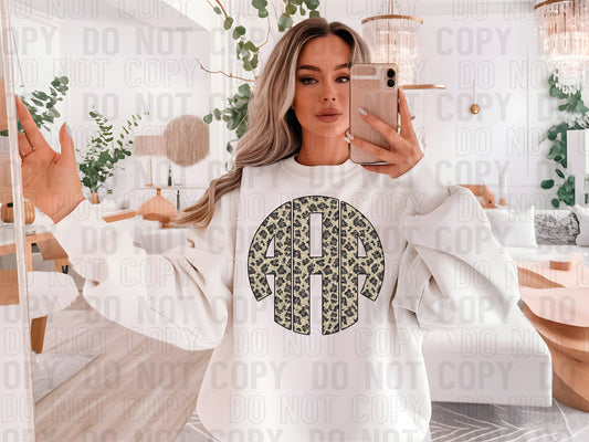 Leopard Glitter Monogram DTF Transfer