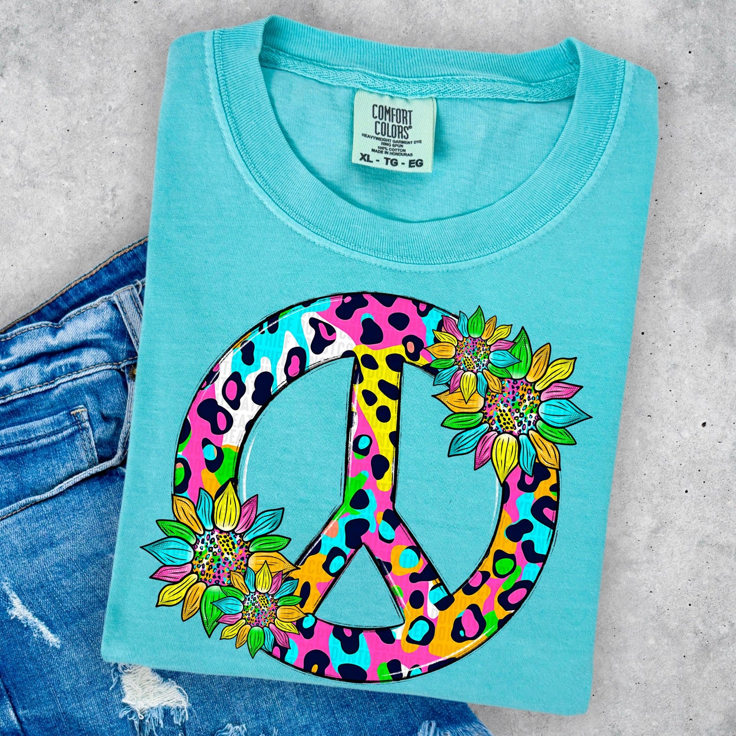 Leopard Colorful Peace DTF Transfer