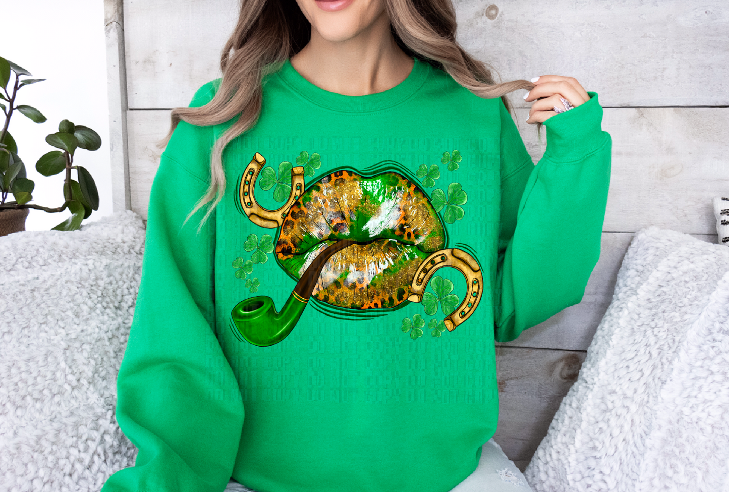 Leopard St Patrick's Lips DTF Transfer