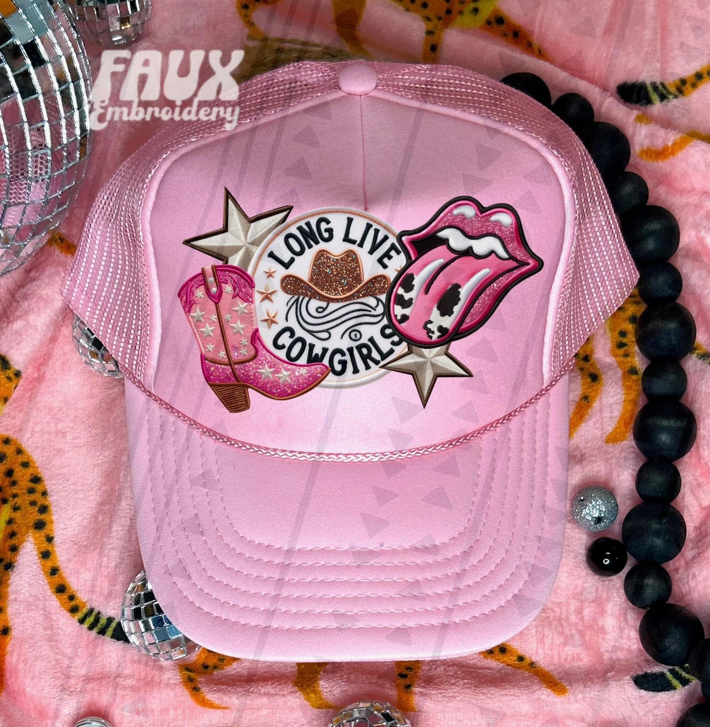Long Live Cowgirls Faux Hat Patch DTF Transfer