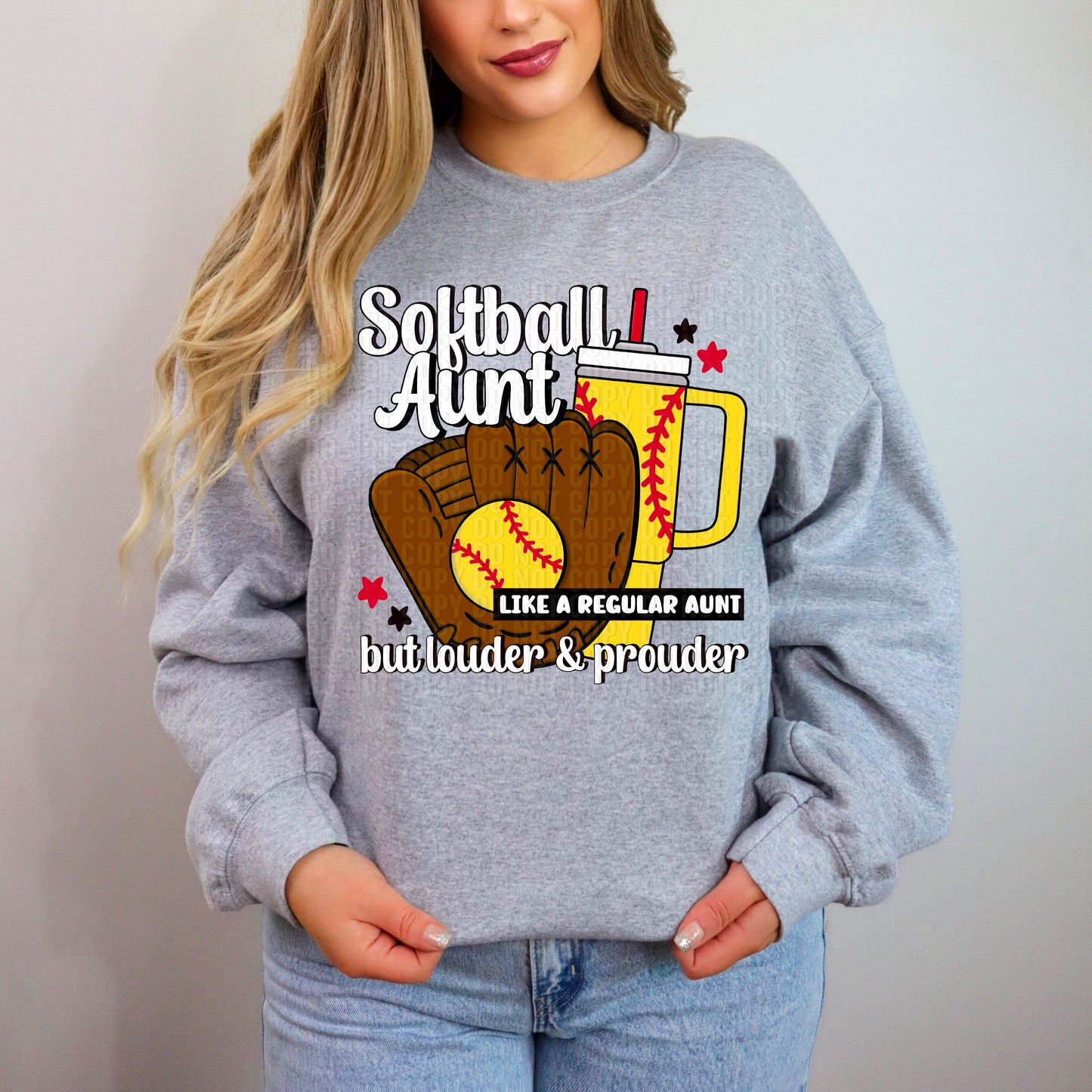 Softball Aunt Louder & Prouder DTF Transfer
