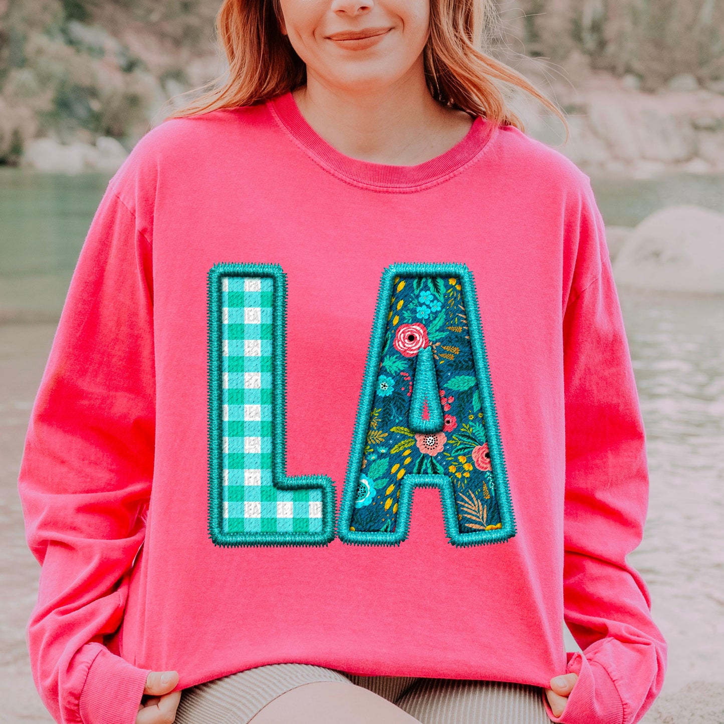 LA Spring Embroidery Faux DTF Transfer