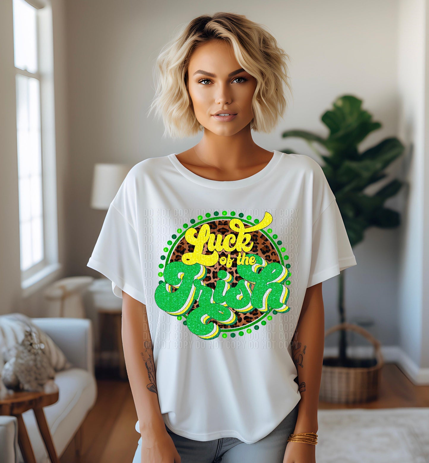 Luck Of The Irish Cheetah Circle DTF Transfer