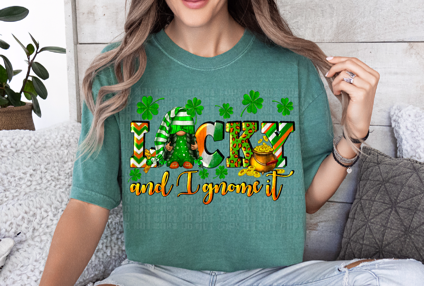 Lucky And I Gnome It DTF Transfer