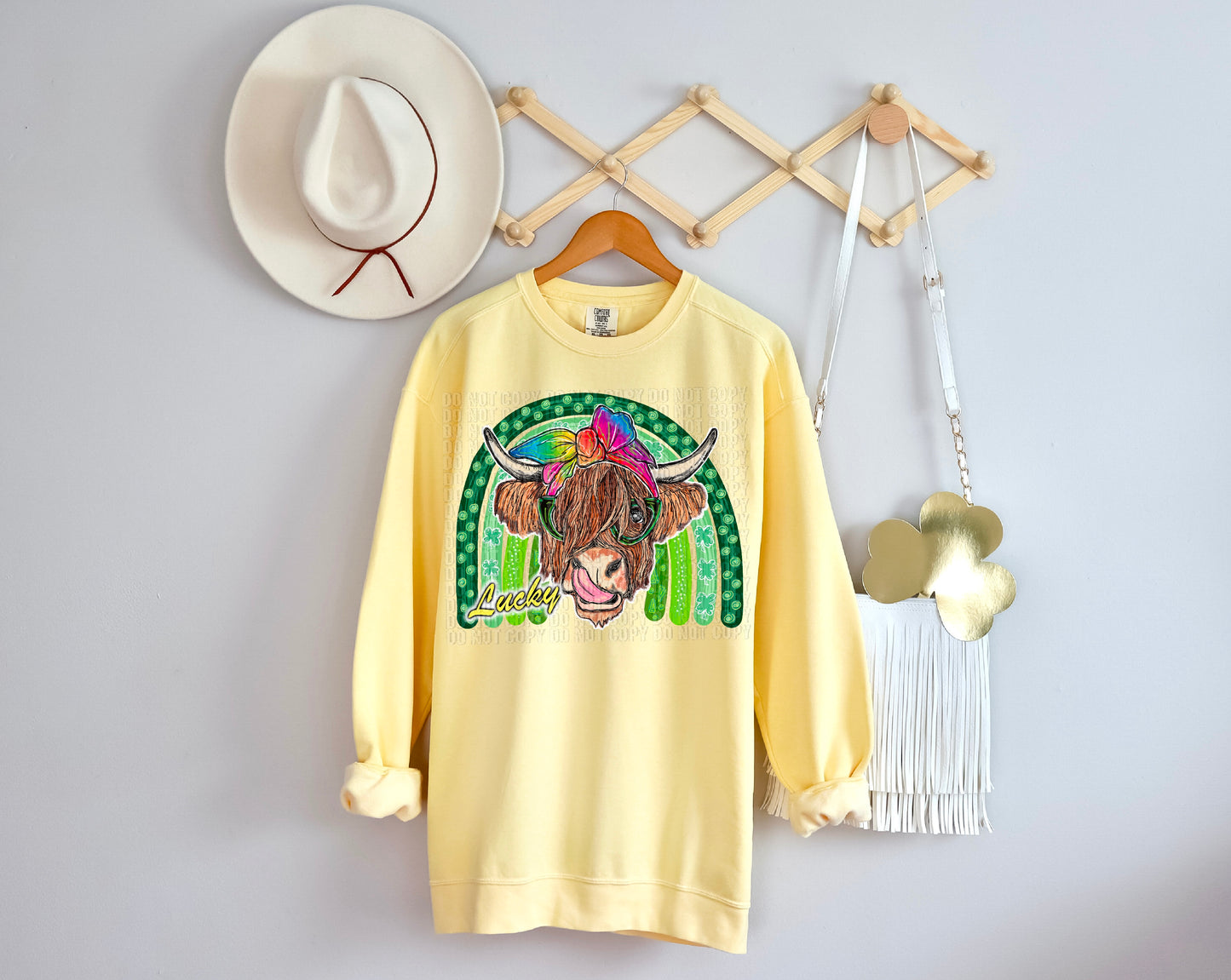 Lucky Highland Cow DTF Transfer
