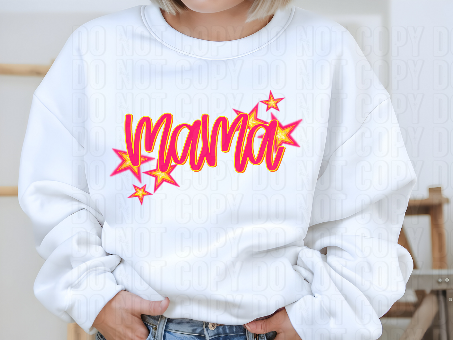 Mama Neon Stars DTF Transfer