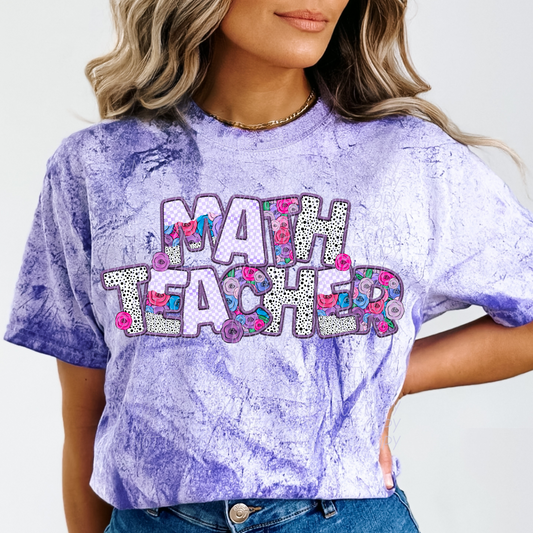 Math Teacher Pretty In Purple DTF Transfer