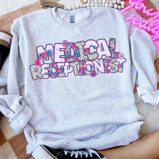 Medical Receptionist Pretty In Purple DTF Transfer