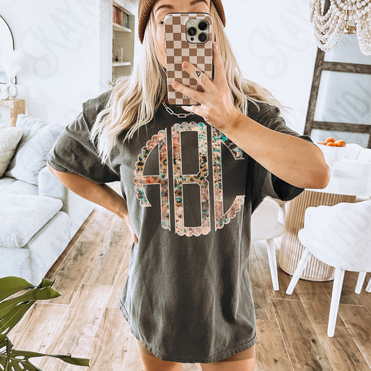 Desert Leopard Monogram DTF Transfer