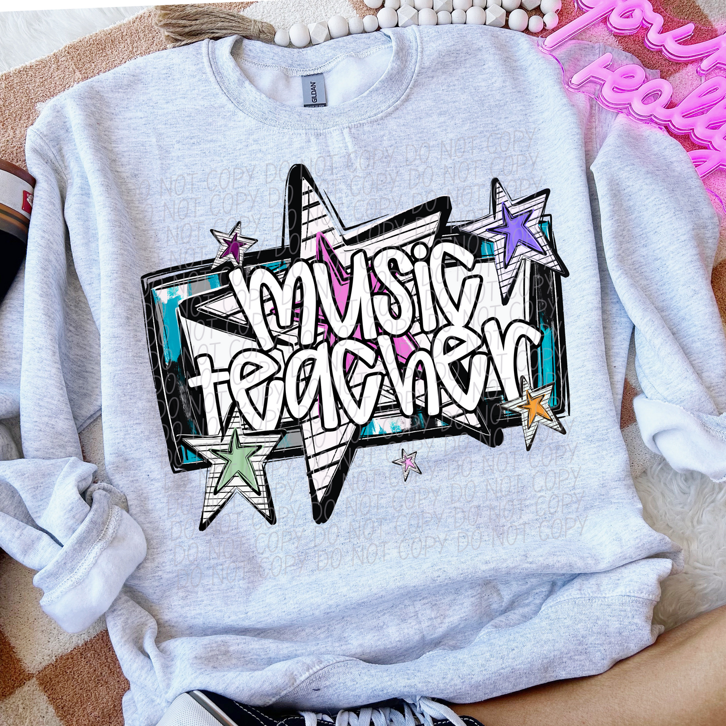 MUSIC TEACHER CS Bright Stars DTF Transfer