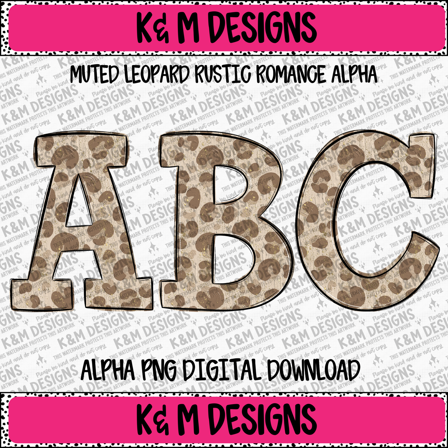 Muted Leopard Textured Rustic Romance Alpha PNG Set Digital Download