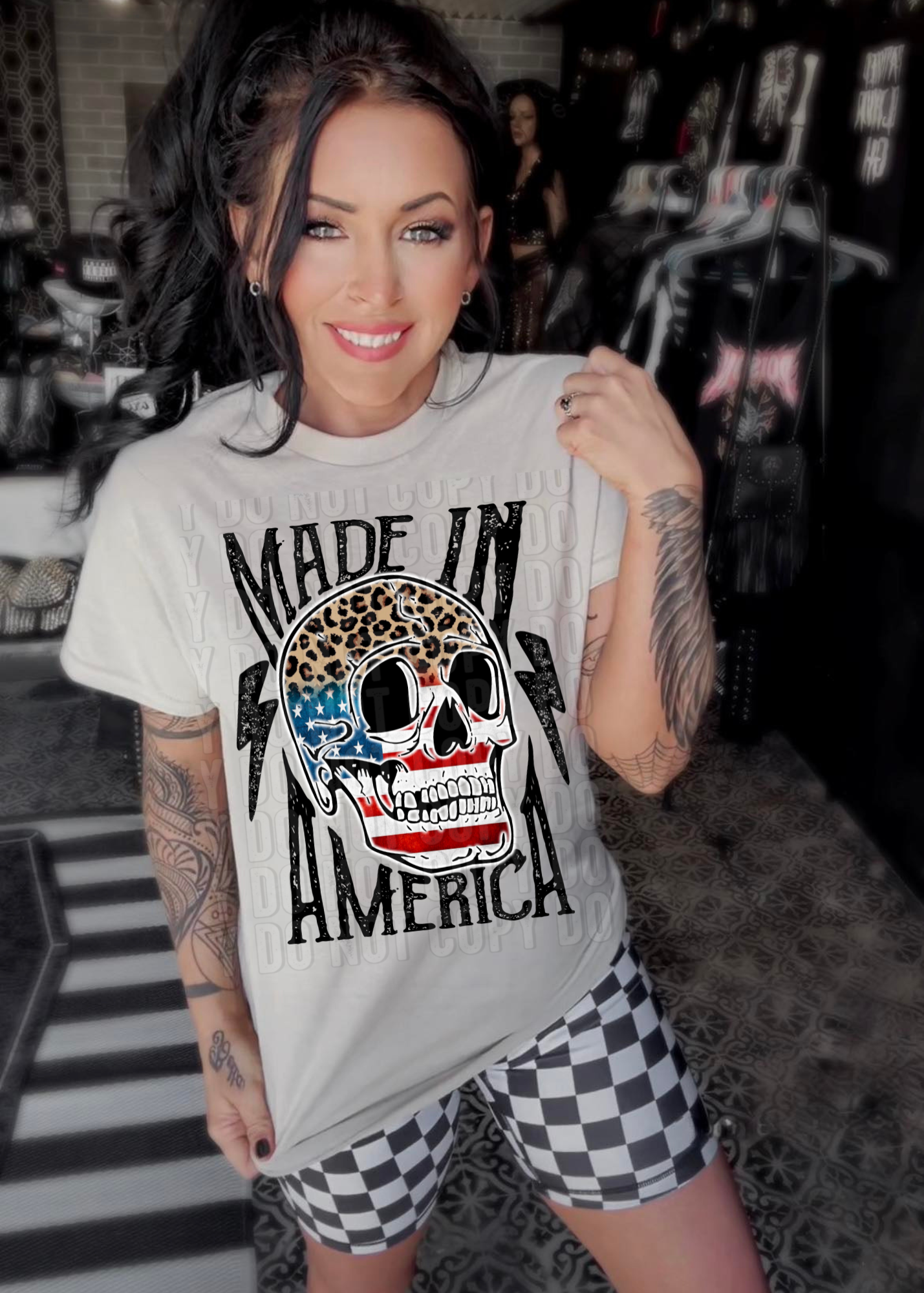 Made In America Leopard Skull DTF Transfer