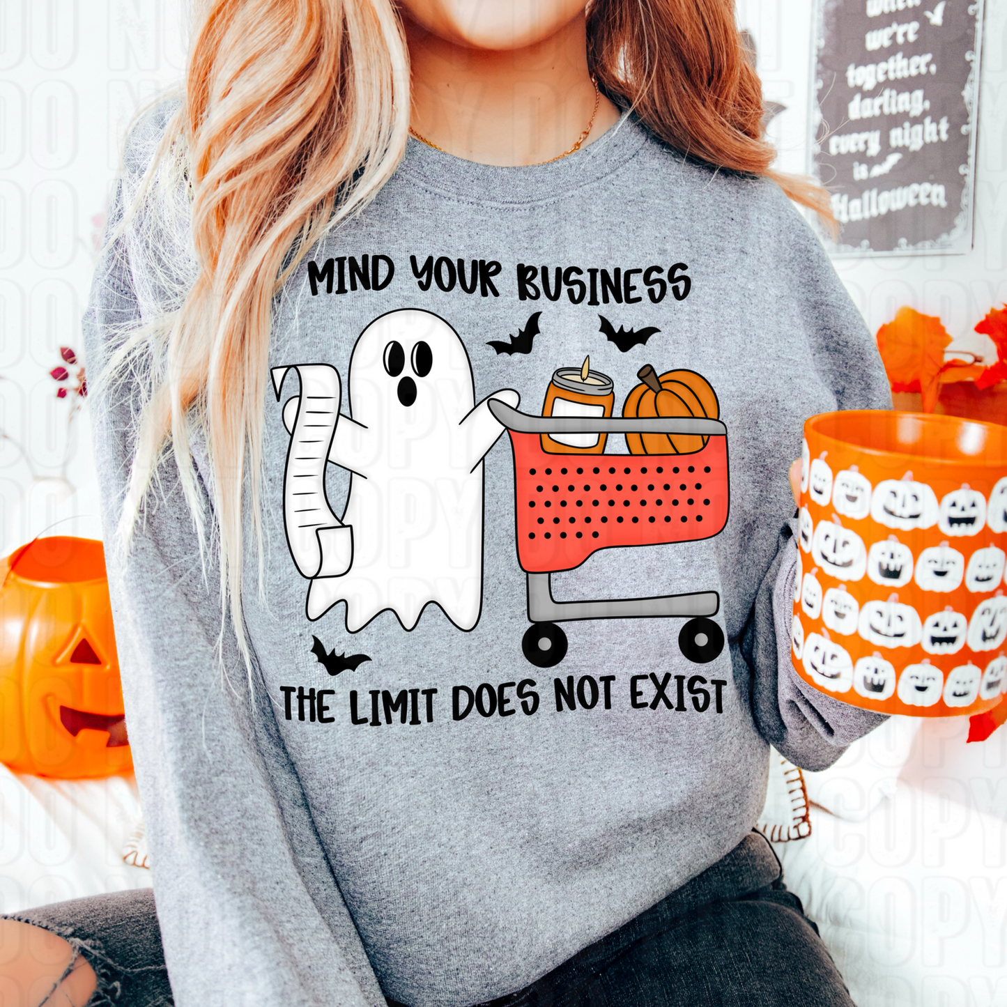 Mind You Business Black Font DTF Transfer