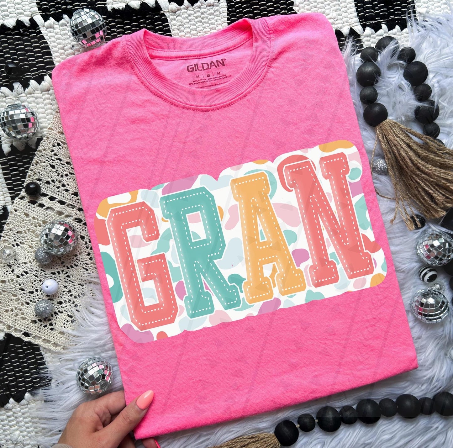 Gran Multi-Leopard Stitched DTF Transfer