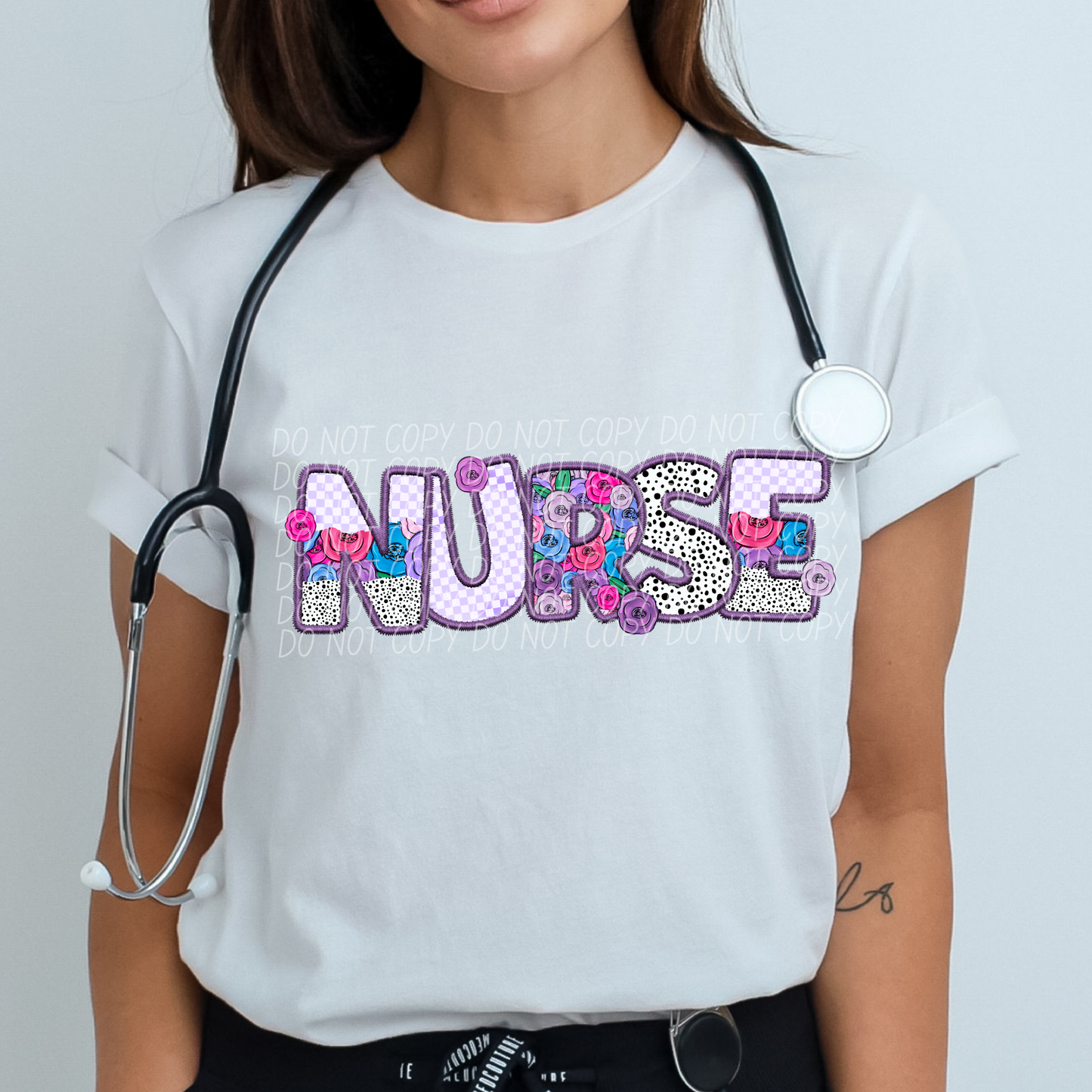 Nurse Pretty In Purple DTF Transfer