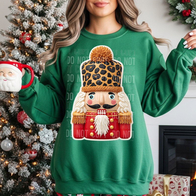 Nutcracker Leopard Hat Faux Detailed DTF Transfer