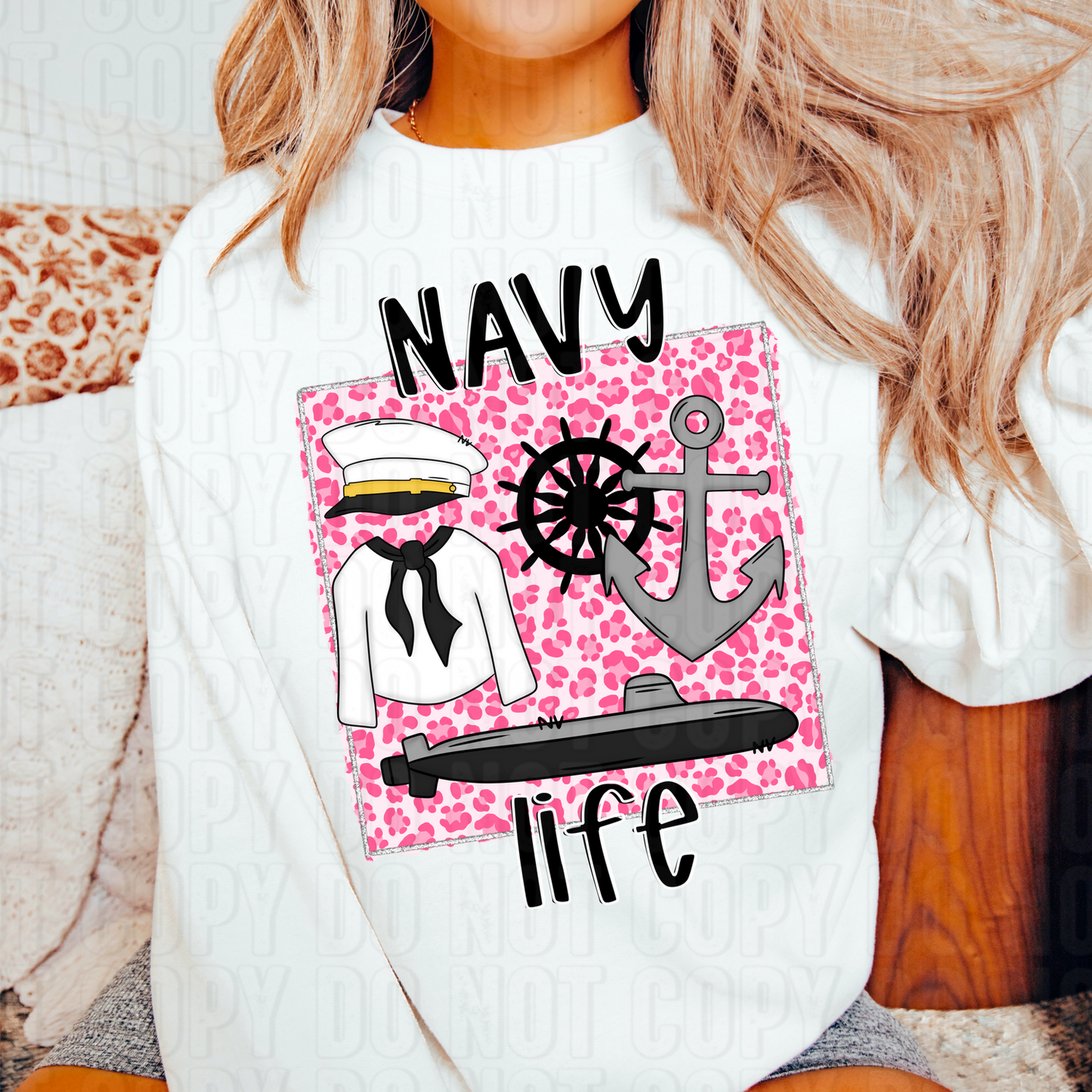 Navy Life DTF Transfer