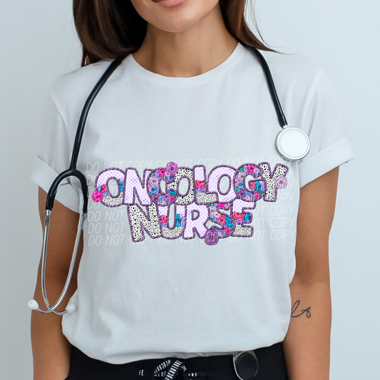Oncology Nurse Pretty In Purple DTF Transfer