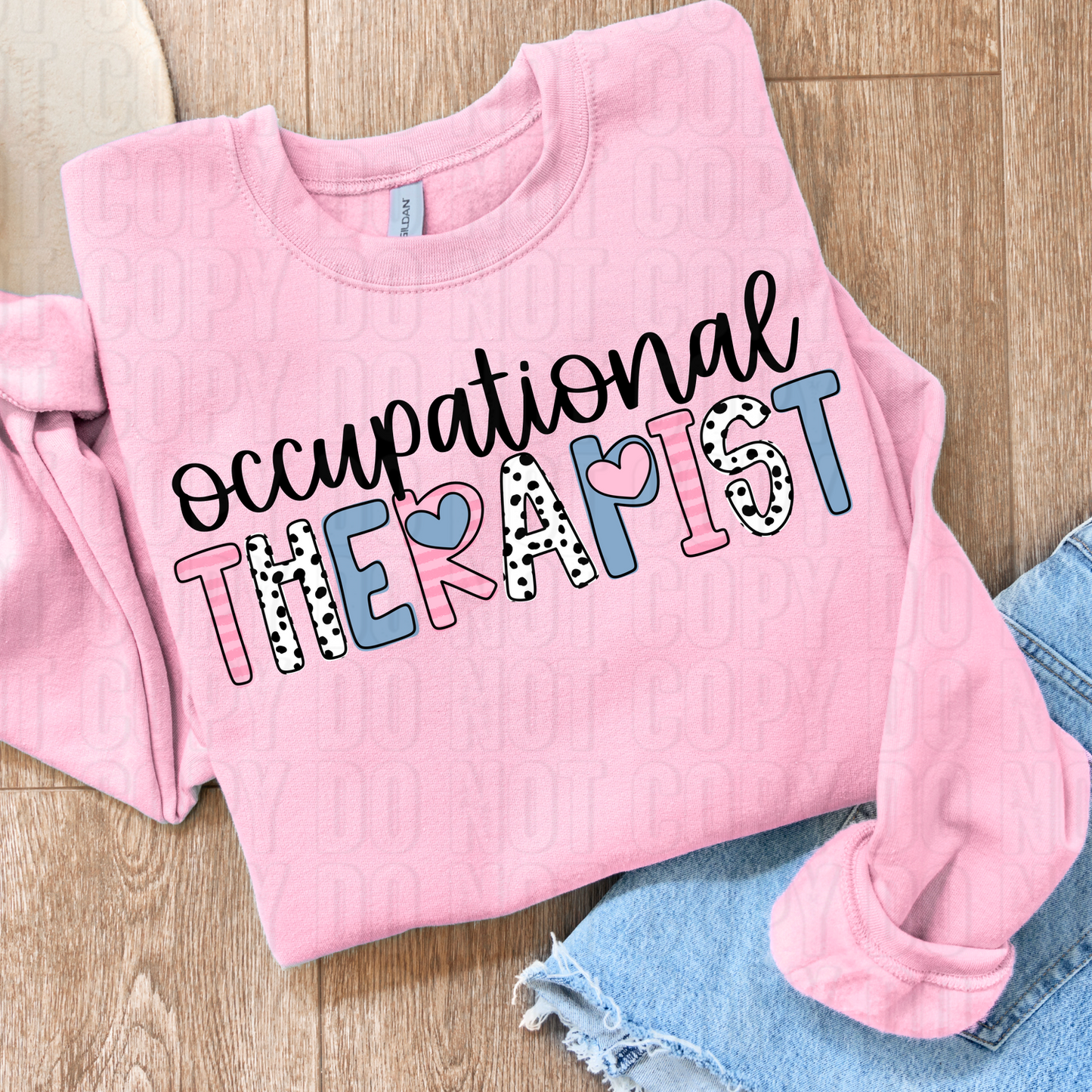 Occupational Therapist Hearts DTF Transfer