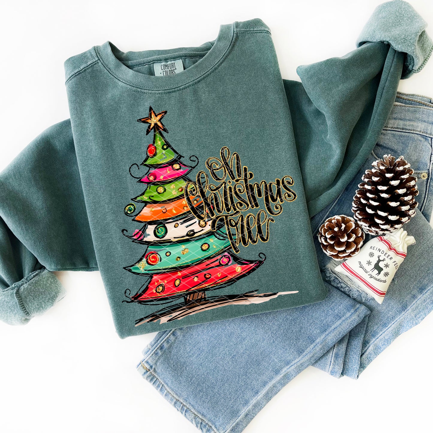 Oh Christmas Tree Colorful DTF Transfer