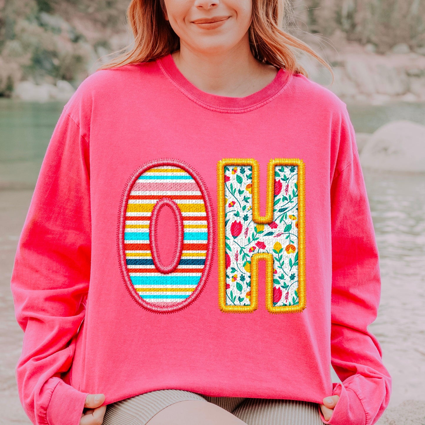 OH Spring Embroidery Faux DTF Transfer