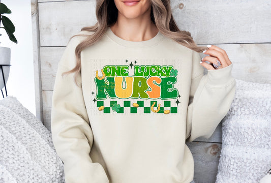 One Lucky Nurse DTF Transfer