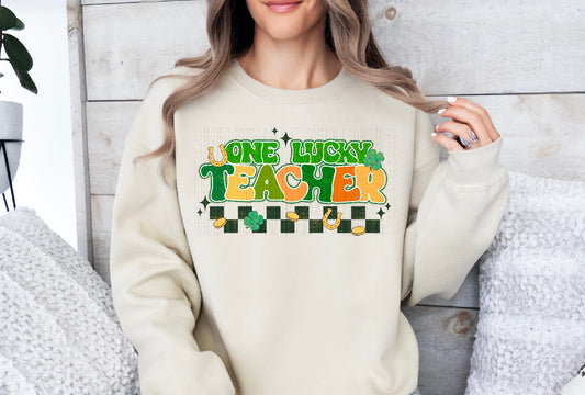 One Lucky Teacher DTF Transfer