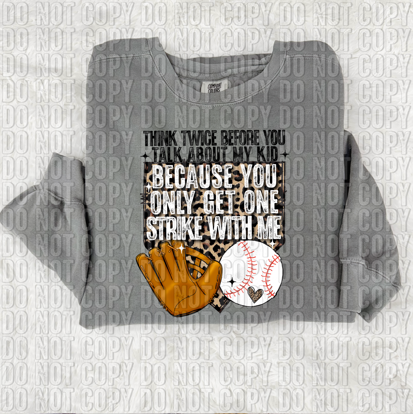 One Strike With Me Baseball DTF Transfer