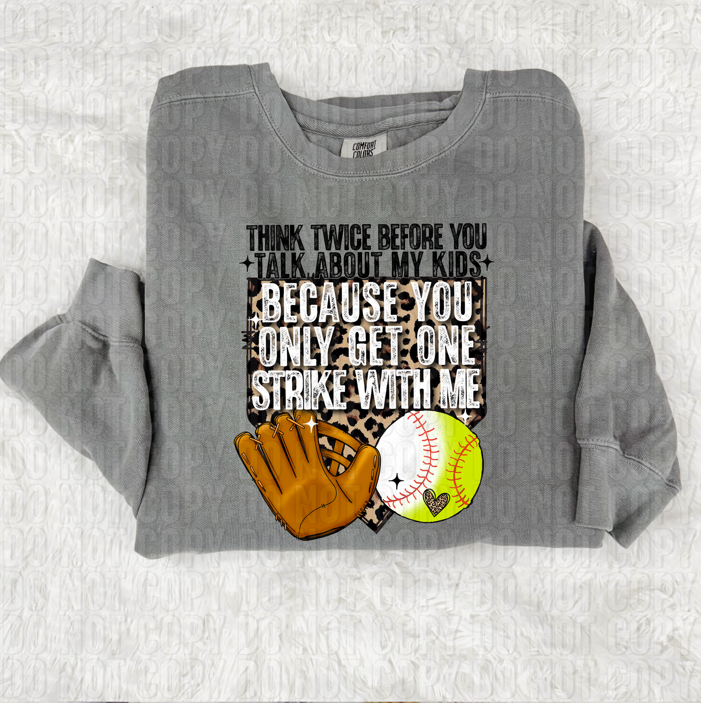 One Strike With Me Baseball/Softball DTF Transfer