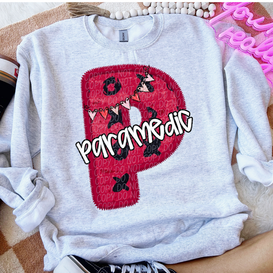 Paramedic Valentine Letter DTF Transfer