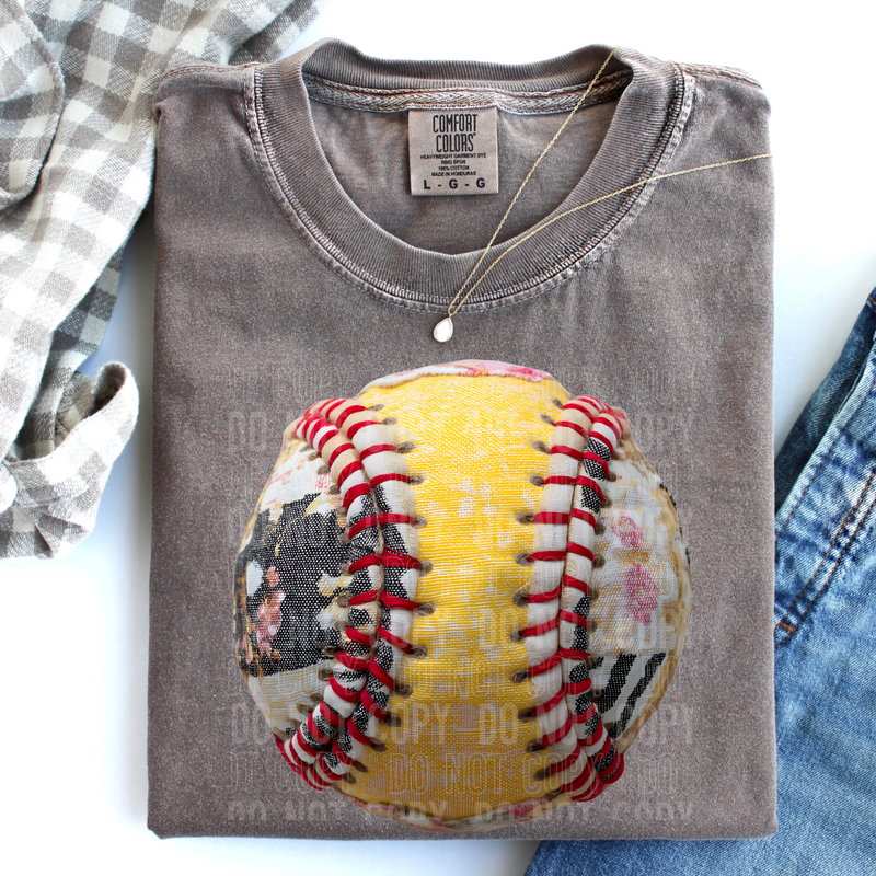 Softball Patchwork DTF Transfer