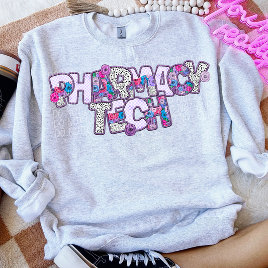 Pharmacy Tech Pretty In Purple DTF Transfer