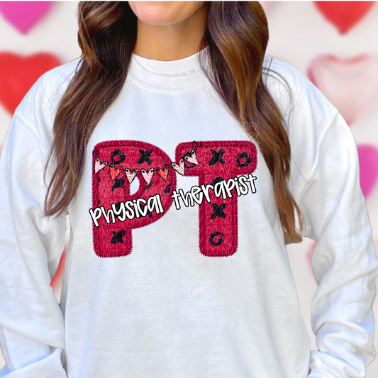 Physical Therapist Valentine Letter DTF Transfer