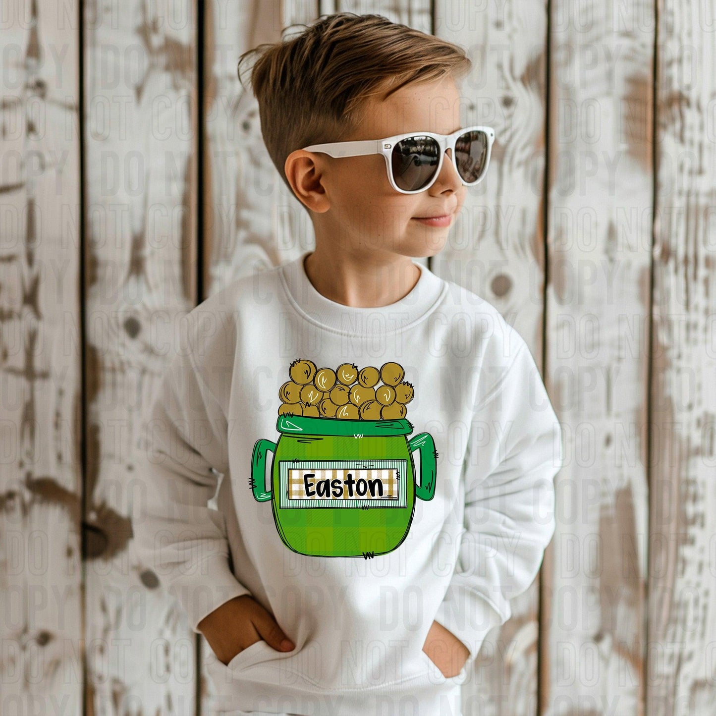 Pot Of Gold (Boy) Custom/Name Personalized Name Plate DTF Transfer