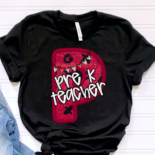Pre K Teacher Valentine Letter DTF Transfer