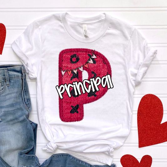 Principal Valentine Letter DTF Transfer