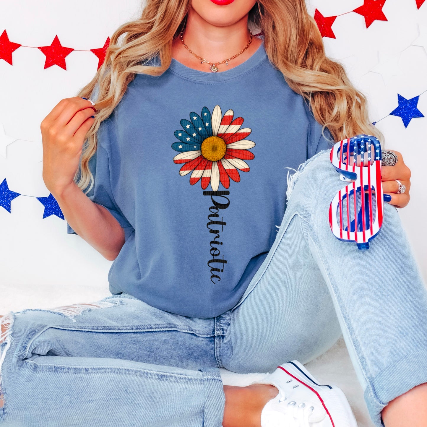 Patriotic Sunflower DTF Transfer