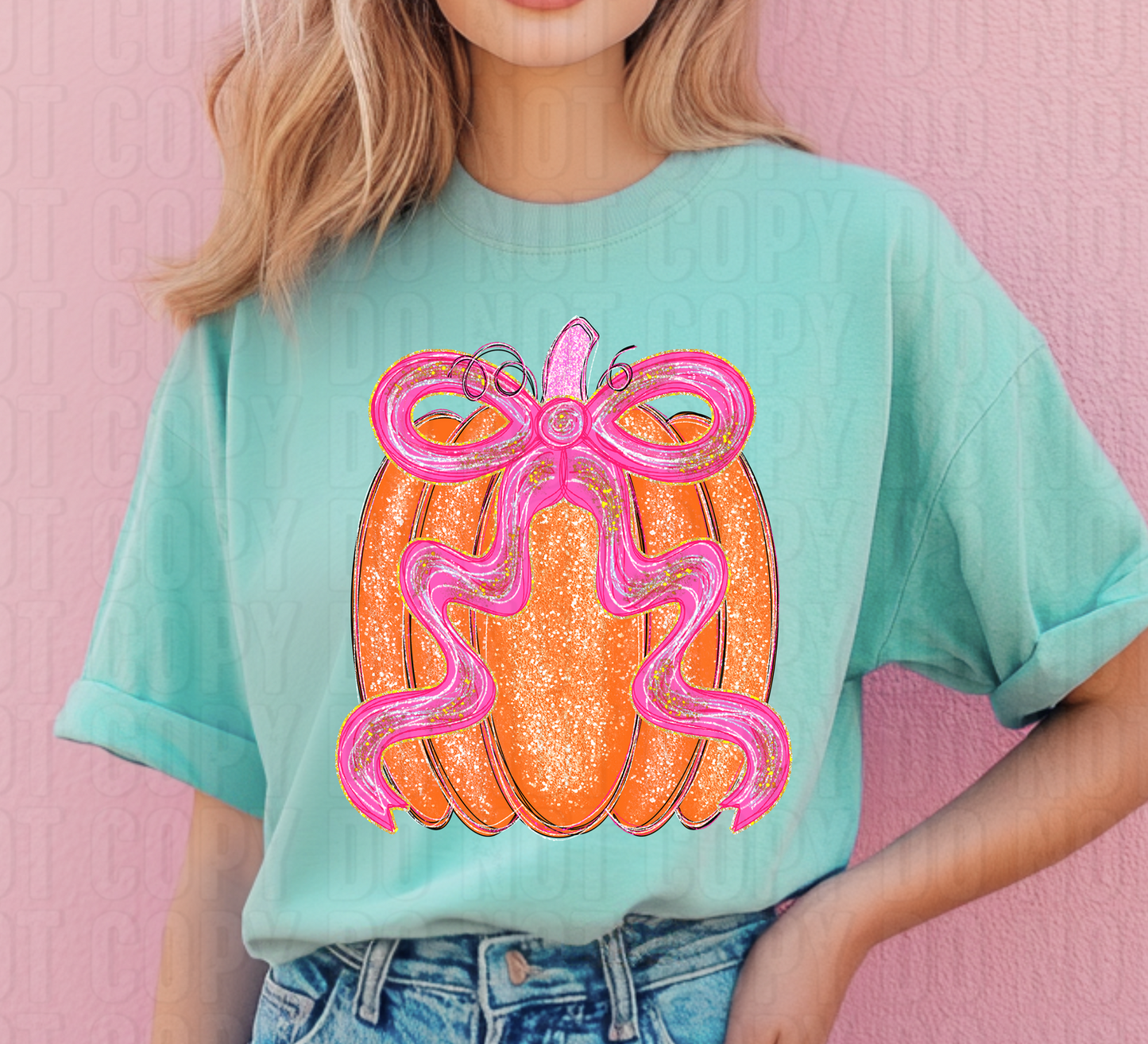 Pink Coquette Bow Pumpkin DTF Transfer