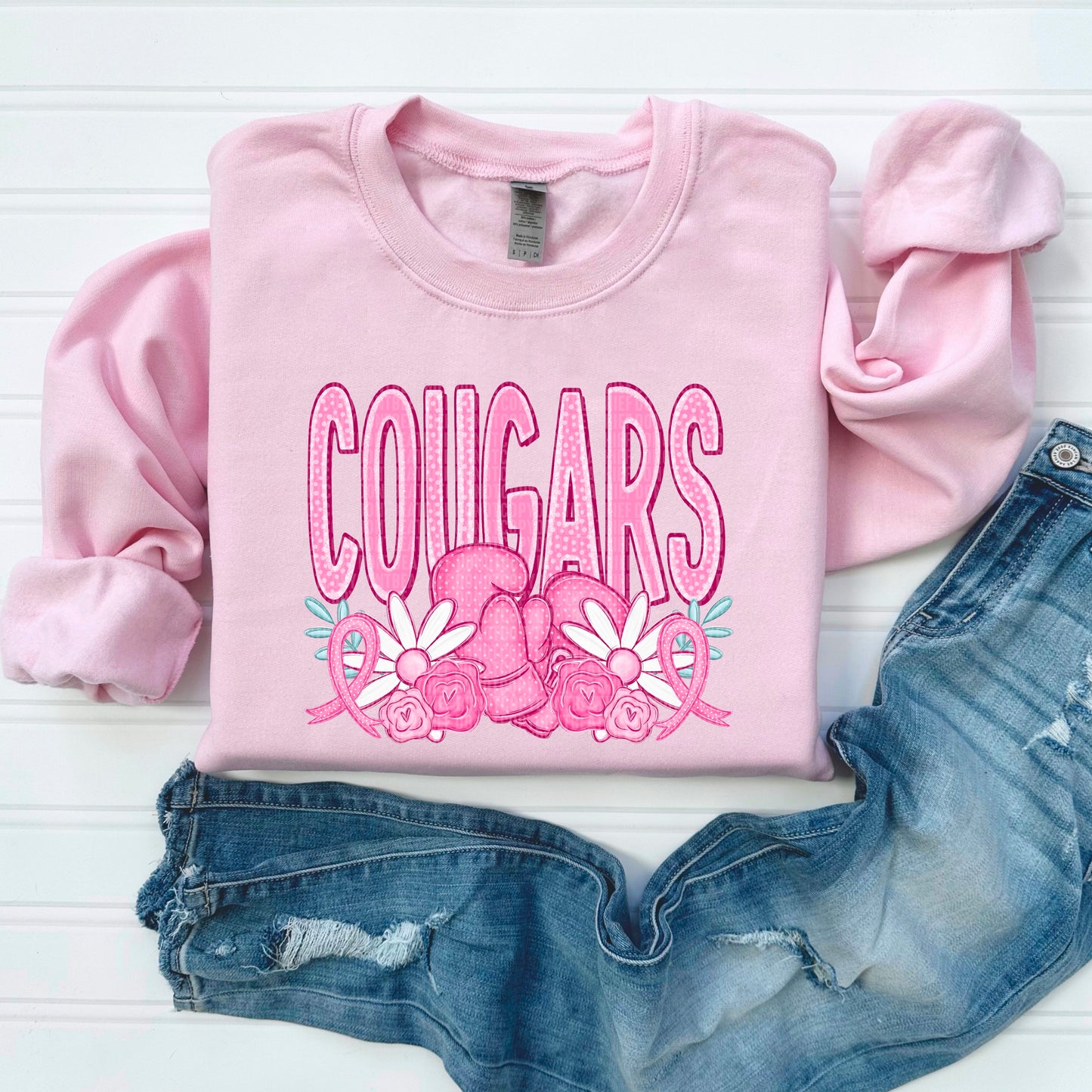 Cougars Pink Out Mascot DTF Transfer